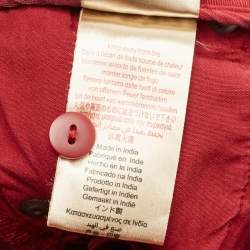 Pre Owned Burberry Children  White / Maroon Cotton T-Shirt & Denim Set 5 Yrs 