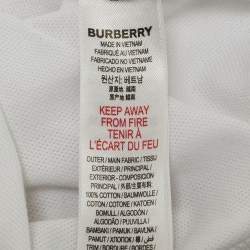 Pre Owned Burberry Kids White Printed Collar Detail Polo Shirt 6 Months 