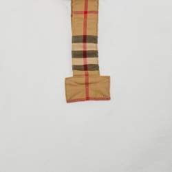 Pre Owned Burberry Kids White Printed Collar Detail Polo Shirt 6 Months 