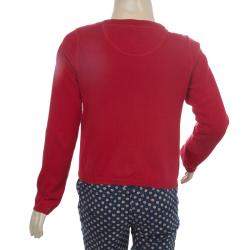 Burberry Children Red  Long Sleeve Button Down Cardigan 7 Yrs