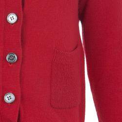 Burberry Children Red  Long Sleeve Button Down Cardigan 7 Yrs
