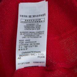 Burberry Children Red  Long Sleeve Button Down Cardigan 7 Yrs