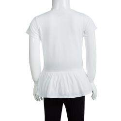 Burberry Children White Cotton Ruffle Bottom Tunic 7 Yrs