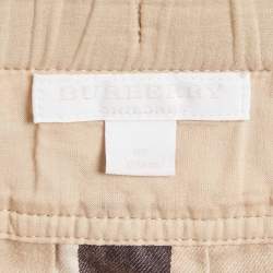 Pre Owned Burberry Children Beige Nova Check Cotton Pleated Mini Skirt 8 Yrs