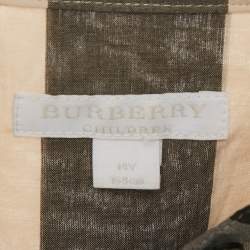 Pre Owned Burberry Children Beige Check Print Cotton Button Front Dress 14Yrs
