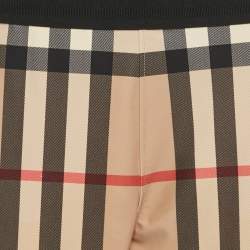Pre Owned Burberry Children Beige IP Check Jersey Logo Waist Band Leggings 12Yrs  