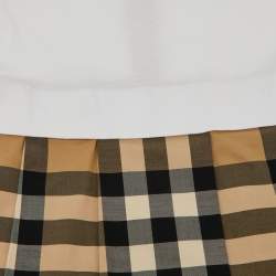 Burberry Kids White/Beige Checked Cotton Dress Size 8 Yrs