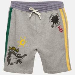 Burberry Children Grey Printed Cotton Shorts 12 Yrs