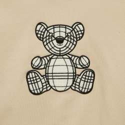 Burberry Kids Beige/Black Applique Detail Cotton Talbot Hoody 4 Yrs 