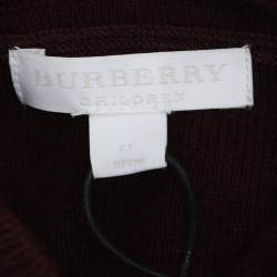 Pre Owned Burberry Kids Multicolor Striped Wool Knit and Cotton Hooded Sweatshirt and Pant Set 2 Yrs