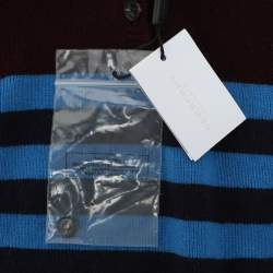 Pre Owned Burberry Kids Multicolor Striped Wool Knit and Cotton Hooded Sweatshirt and Pant Set 2 Yrs