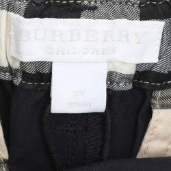 Pre Owned Burberry Kids Multicolor Striped Wool Knit and Cotton Hooded Sweatshirt and Pant Set 2 Yrs