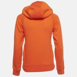 مملوكة مسبقًا Burberry Orange Logo Embroidered Cotton Zip-Up Hoodie 12Yrs