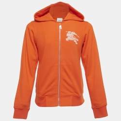 مملوكة مسبقًا هودي قطني بسحّاب وتطريز شعار برتقالي بربري 12 سنة