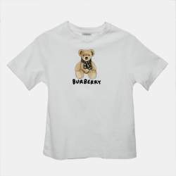 Pre Owned تيشيرت جيرسي مطبوع عليه دب أبيض بربري للأطفال 8 سنوات