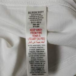 Pre Owned تيشيرت جيرسي مطبوع عليه دب أبيض بربري للأطفال 8 سنوات