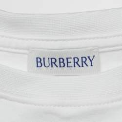 Pre Owned تيشيرت جيرسي مطبوع عليه دب أبيض بربري للأطفال 8 سنوات