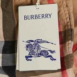 Pre Owned شورت بربري نقشة مربعات قطني بيج للأطفال 14 سنة