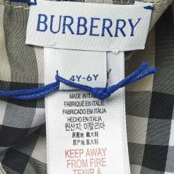 Pre Owned قبعة بيسبول قطنية قابلة للعكس بلون بيج للأطفال من بربري حجم 4-6 سنوات