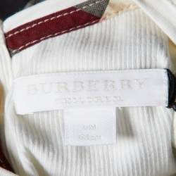 Pre Owned Burberry Children Beige Nova Check Cotton Dress 6M