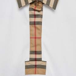 Burberry Kids Vintage Cotton Pique Check Trimmed Pintuck Dress 3 Yrs 