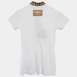 Burberry Kids Cotton Piqué Vintage Pleated Dress 6 Yrs