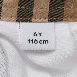 Burberry Kids Cotton Piqué Vintage Pleated Dress 6 Yrs