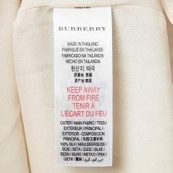 Burberry Kids Cream/Black Striped Silk Ruffed Dress 12 Yrs 