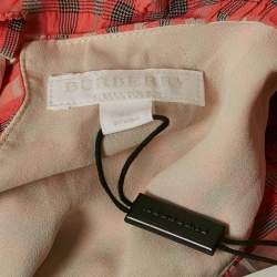 Burberry Kids Pink Checks Crepe Ruffled A-Line Dress 8 Yrs 