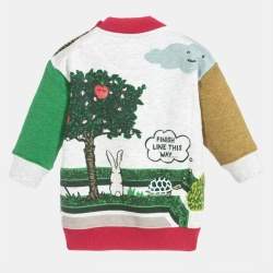 Burberry Kids Green Maze Print Cotton Knit Dress 12M