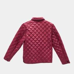 Burberry Children Pink Synthetic Button Front Quilted Jacket 10 Yrs