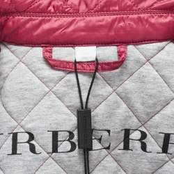 Burberry Children Pink Synthetic Button Front Quilted Jacket 10 Yrs