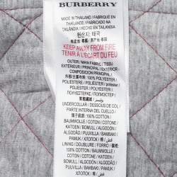 Burberry Children Pink Synthetic Button Front Quilted Jacket 10 Yrs