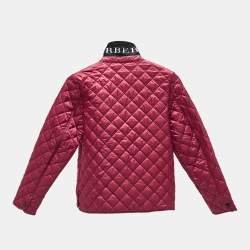 Burberry Children Pink Synthetic Button Front Quilted Jacket 10 Yrs