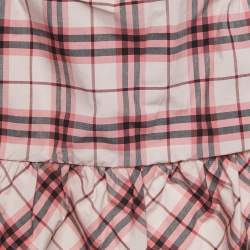 Burberry Children Bright Rose Pink Tartan Check Print Cotton Dress 12 M