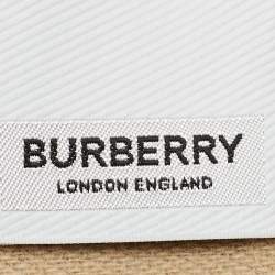 Pre Owned Burberry Beige Globe Print Cashmere and Wool Baby Blanket