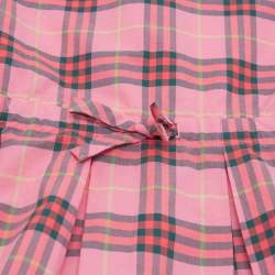 Pre Owned Burberry Children Pink Checks Cotton Dress 10Yrs