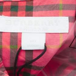 Pre Owned Burberry Children Pink Checks Cotton Dress 10Yrs