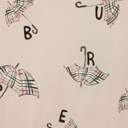 Pre Owned Burberry Kids Pink Umbrella Print Jersey T-Shirt 8Yrs