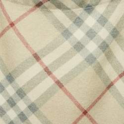 Pre Owned Burberry Kids Beige Nova Checks Wool Mini Skirt 6Yrs