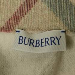 Pre Owned Burberry Kids Beige Nova Checks Wool Mini Skirt 6Yrs