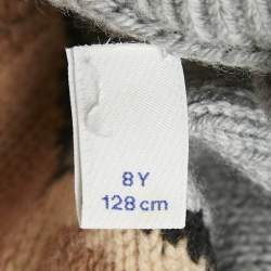 مملوكة مسبقًا سويتَر بربري كيدز صوفي رمادي تيدي مع وشاح إنتارسيا 6 سنوات