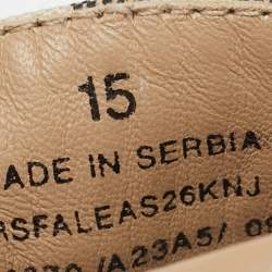 Pre Owned Burberry Size 15 Beige Vintage Check Canvas Slip On Sneakers