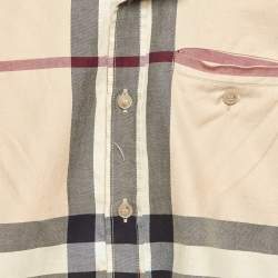 Burberry Beige Tartan Cotton Button Front Kids Shirt 4 Yrs