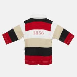 Burberry Kids Multicolor Striped Cotton Polo T-Shirt 6M