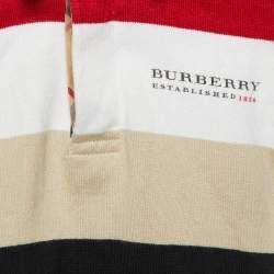 Burberry Kids Multicolor Striped Cotton Polo T-Shirt 6M