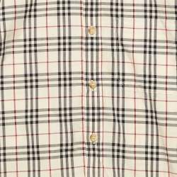 Burberry Kids Beige Tartan Checks Cotton Button Front Shirt 10 Yrs