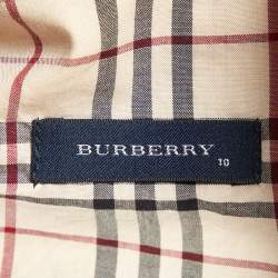 Burberry Kids Beige Tartan Checks Cotton Button Front Shirt 10 Yrs
