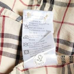 Burberry Kids Beige Tartan Checks Cotton Button Front Shirt 10 Yrs