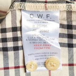 Burberry Kids Beige Tartan Checks Cotton Button Front Shirt 10 Yrs